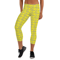 Capri Leggings "2023-0201 Gray (Yellow Logo)" - JCBTGlobal