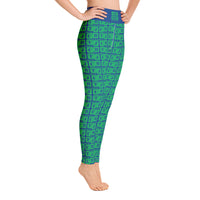 Yoga Leggings "2021-0431 Blue (Green Logo)" - JCBTGlobal