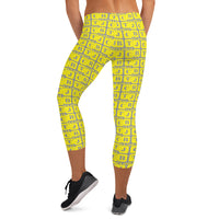 Capri Leggings "2023-0201 Gray (Yellow Logo)" - JCBTGlobal