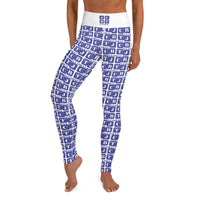 Yoga Leggings "2021-0281 White (Blue Logo)" - JCBTGlobal