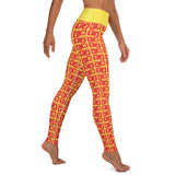 Yoga Leggings "2021-0121 Yellow (Red Logo)" - JCBTGlobal