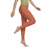 Yoga Leggings "2021-0141 Green (Red Logo)" - JCBTGlobal