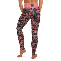 Yoga Leggings "2021-0031 Pink (Black Logo)" - JCBTGlobal