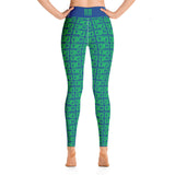 Yoga Leggings "2021-0431 Blue (Green Logo)" - JCBTGlobal