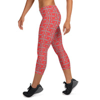 Capri Leggings "2023-0111 Gray (Red Logo)" - JCBTGlobal