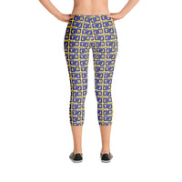 Capri Leggings "2023-0311 Yellow (Blue Logo)" - JCBTGlobal