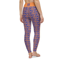 Yoga Leggings "2021-0321 Orange (Blue Logo)" - JCBTGlobal