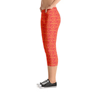 Capri Leggings "2023-0131 Orange (Red Logo)" - JCBTGlobal