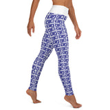 Yoga Leggings "2021-0281 White (Blue Logo)" - JCBTGlobal