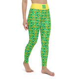 Yoga Leggings "2021-0401 Yellow (Green Logo)" - JCBTGlobal