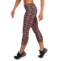 Capri Leggings "2023-0031 Pink (Black Logo)" - JCBTGlobal