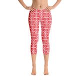 Capri Leggings "2023-0101 White (Red Logo)" - JCBTGlobal