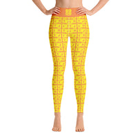 Yoga Leggings "2021-0221 Orange (Yellow Logo)" - JCBTGlobal