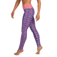 Yoga Leggings "2021-0301 Pink (Blue Logo)" - JCBTGlobal