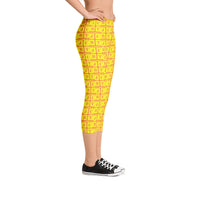 Capri Leggings "2023-0221 Orange (Yellow Logo)" - JCBTGlobal