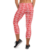 Capri Leggings "2023-0101 White (Red Logo)" - JCBTGlobal