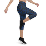 Capri Leggings "2023-0081 Blue (Black Logo)" - JCBTGlobal