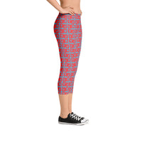 Capri Leggings "2023-0151 Baby Blue (Red Logo)" - JCBTGlobal