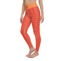 Yoga Leggings "2021-0131 Orange (Red Logo)" - JCBTGlobal