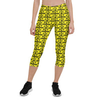 Capri Leggings "2023-0271 Black (Yellow Logo)" - JCBTGlobal