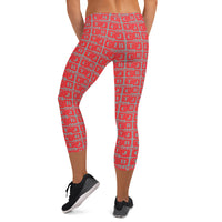 Capri Leggings "2023-0111 Gray (Red Logo)" - JCBTGlobal