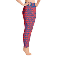 Yoga Leggings "2021-0161 Blue (Red Logo)" - JCBTGlobal