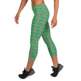 Capri Leggings "2023-0391 Pink (Green Logo)" - JCBTGlobal