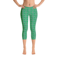 Capri Leggings "2023-0381 Gray (Green Logo)" - JCBTGlobal