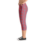 Capri Leggings "2023-0151 Baby Blue (Red Logo)" - JCBTGlobal