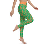 Yoga Leggings "2021-0411 Orange (Green Logo)" - JCBTGlobal