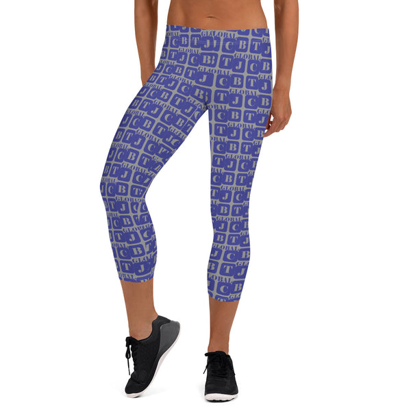 Capri Leggings "2023-0291 Gray (Blue Logo)" - JCBTGlobal