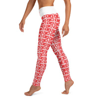 Yoga Leggings "2021-0101 White (Red Logo)" - JCBTGlobal