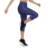 Capri Leggings "2023-0361 Black (Blue Logo)" - JCBTGlobal