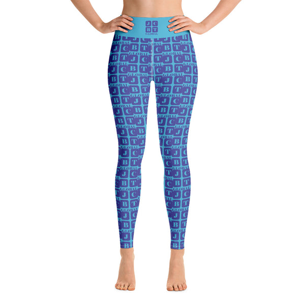 Yoga Leggings "2021-0341 Baby Blue (Blue Logo)" - JCBTGlobal