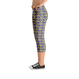 Capri Leggings "2023-0311 Yellow (Blue Logo)" - JCBTGlobal