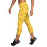 Capri Leggings "2023-0211 Pink (Yellow Logo)" - JCBTGlobal