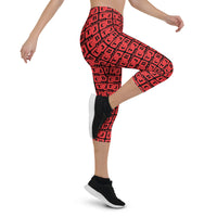 Capri Leggings "2023-0181 Black (Red Logo)" - JCBTGlobal