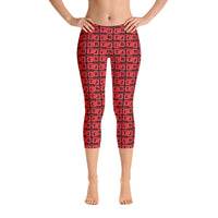 Capri Leggings "2023-0181 Black (Red Logo)" - JCBTGlobal