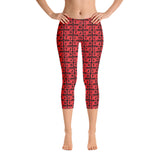 Capri Leggings "2023-0181 Black (Red Logo)" - JCBTGlobal