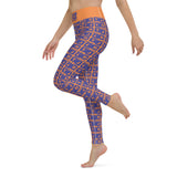 Yoga Leggings "2021-0321 Orange (Blue Logo)" - JCBTGlobal