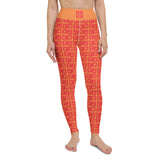 Yoga Leggings "2021-0131 Orange (Red Logo)" - JCBTGlobal