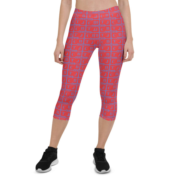 Capri Leggings "2023-0171 Purple (Red Logo)" - JCBTGlobal