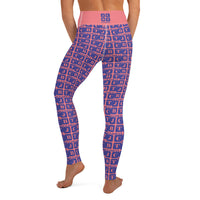 Yoga Leggings "2021-0301 Pink (Blue Logo)" - JCBTGlobal