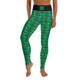 Yoga Leggings "2021-0451 Black (Green Logo)" - JCBTGlobal