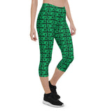 Capri Leggings "2023-0451 Black (Green Logo)" - JCBTGlobal