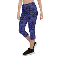 Capri Leggings "2023-0361 Black (Blue Logo)" - JCBTGlobal