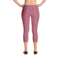 Capri Leggings "2023-0151 Baby Blue (Red Logo)" - JCBTGlobal