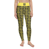 Yoga Leggings "2021-0041 Yellow (Black Logo)" - JCBTGlobal