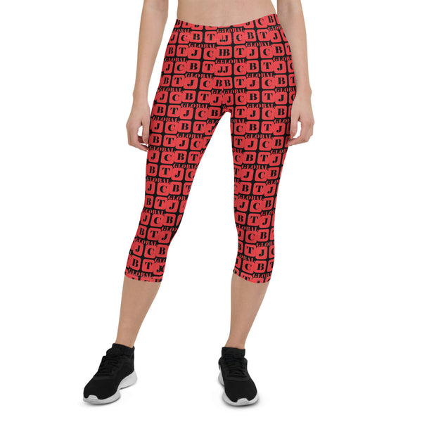 Capri Leggings "2023-0181 Black (Red Logo)" - JCBTGlobal