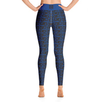 Yoga Leggings "2021-0081 Blue (Black Logo)" - JCBTGlobal